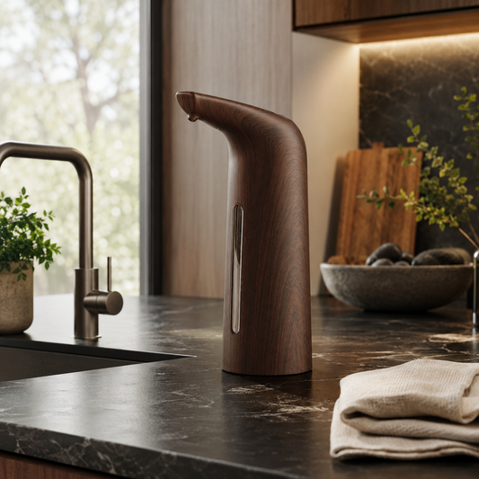 Automatische zeepdispenser - Soopz Dark Wood Elegance